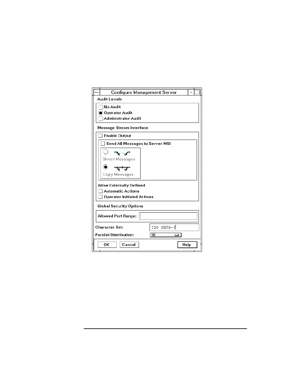 Figure 6-1 configure management server window | HP UX B6941-90001 User Manual | Page 304 / 548