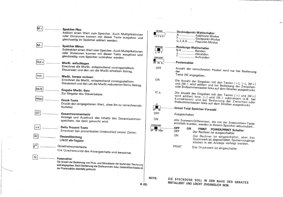 Frax, Rate, Gesamtlöschung | Löscht alle register, Chzl | CITIZEN 355DPIII User Manual | Page 8 / 33