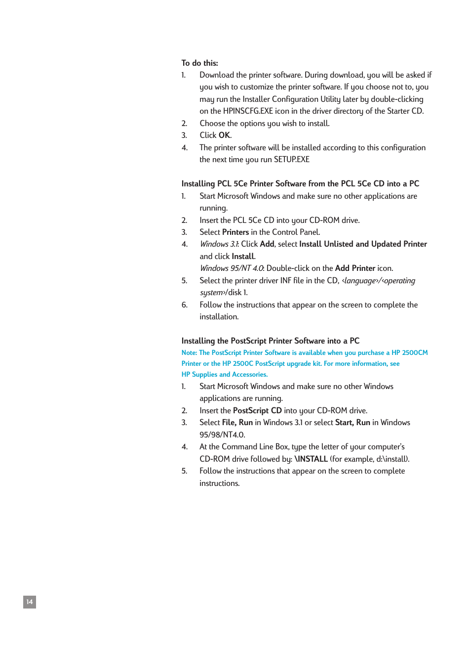 HP 2500CMHP User Manual | Page 18 / 66