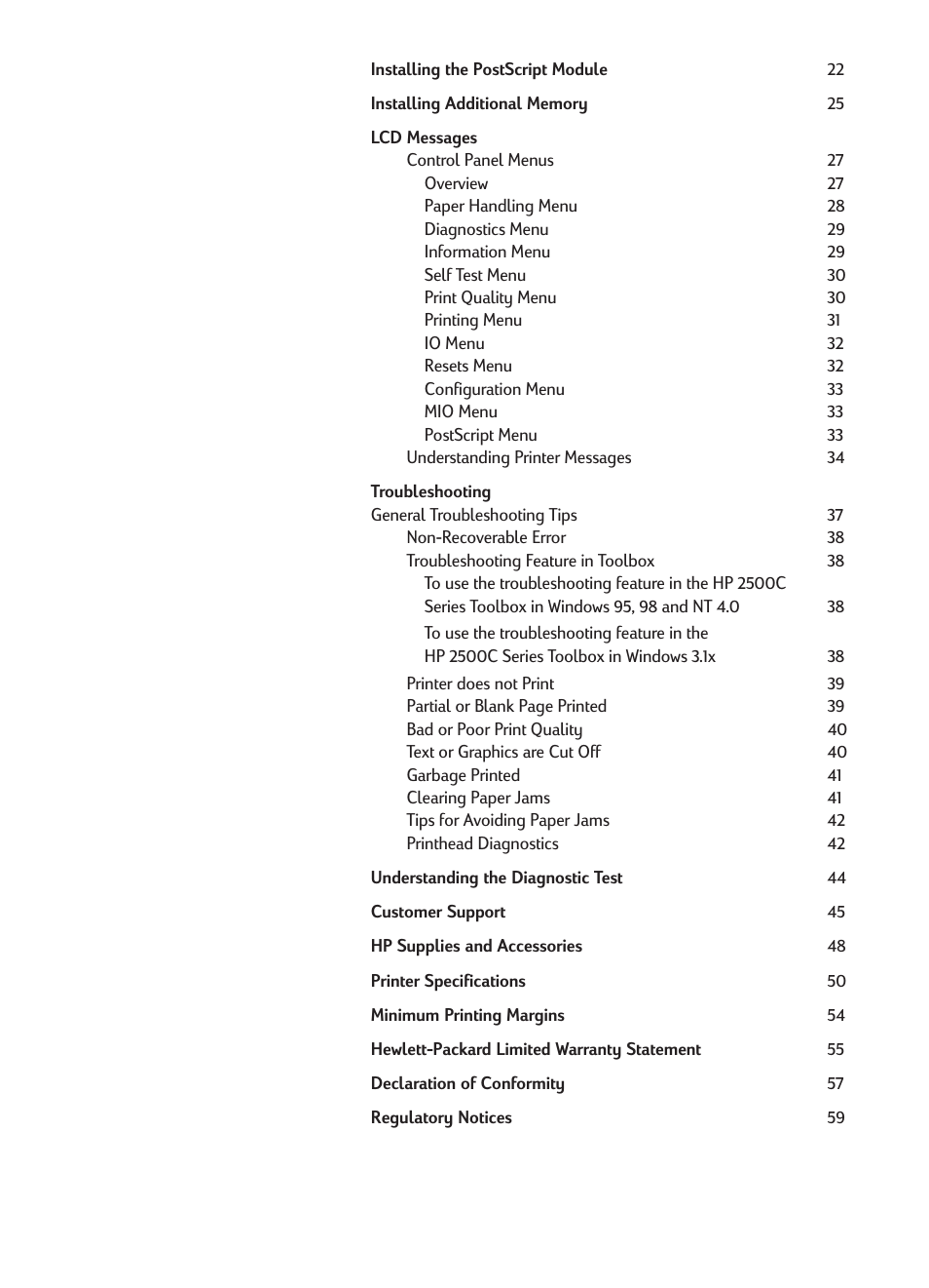 HP 2500CMHP User Manual | Page 4 / 66