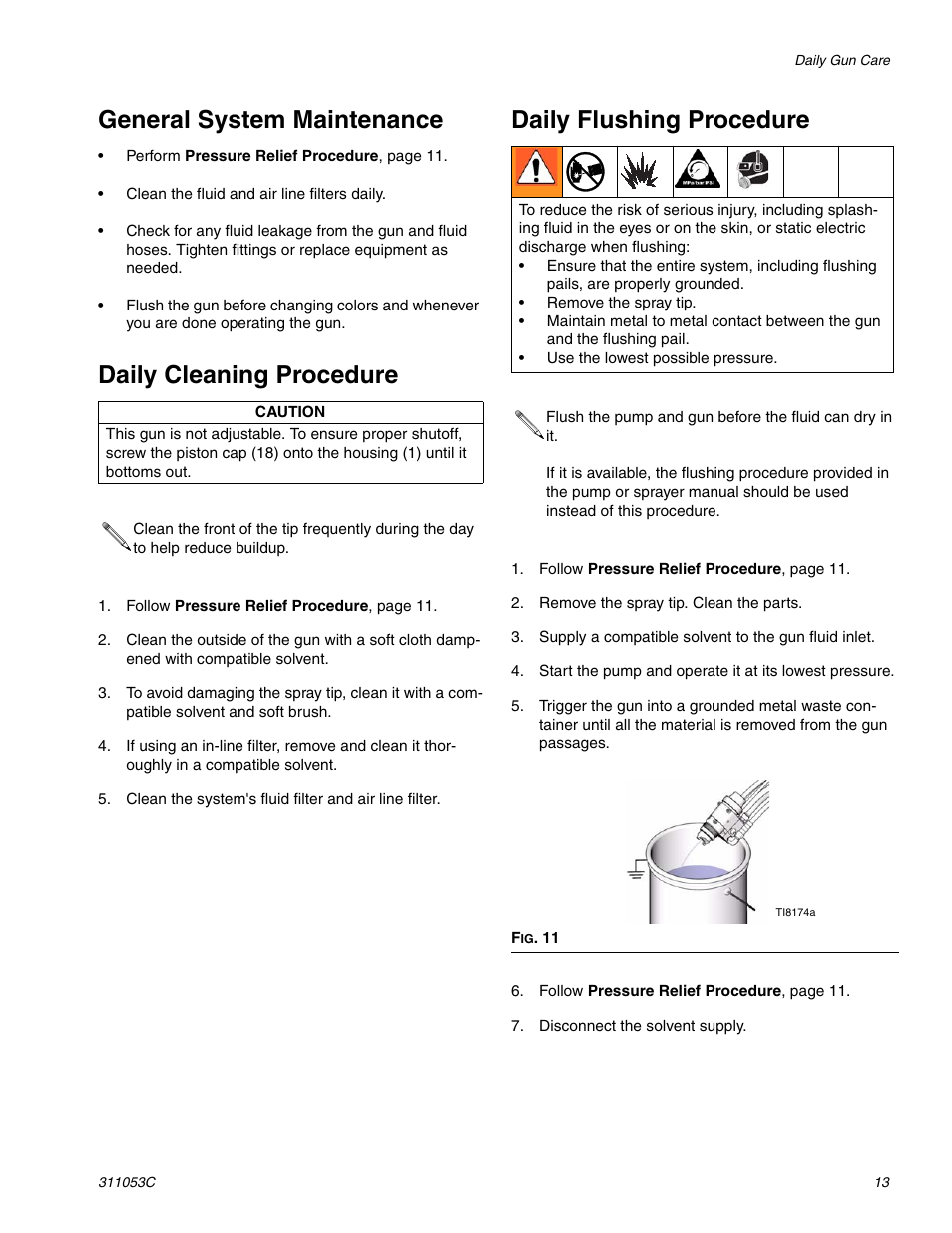 General system maintenance, Daily cleaning procedure, Daily flushing procedure | HP 288048 User Manual | Page 13 / 30