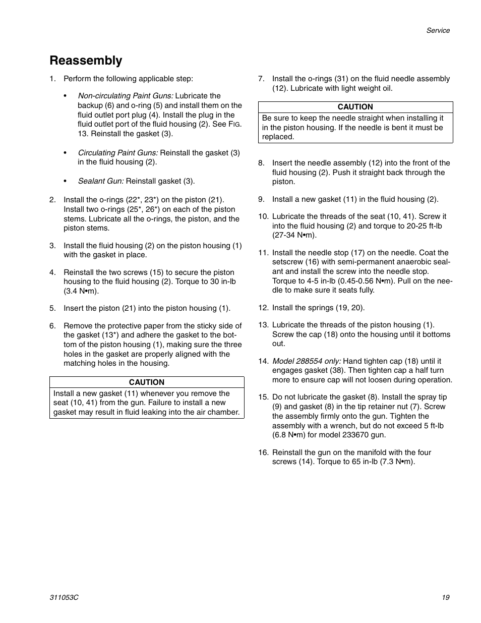Reassembly, Ge 19 | HP 288048 User Manual | Page 19 / 30