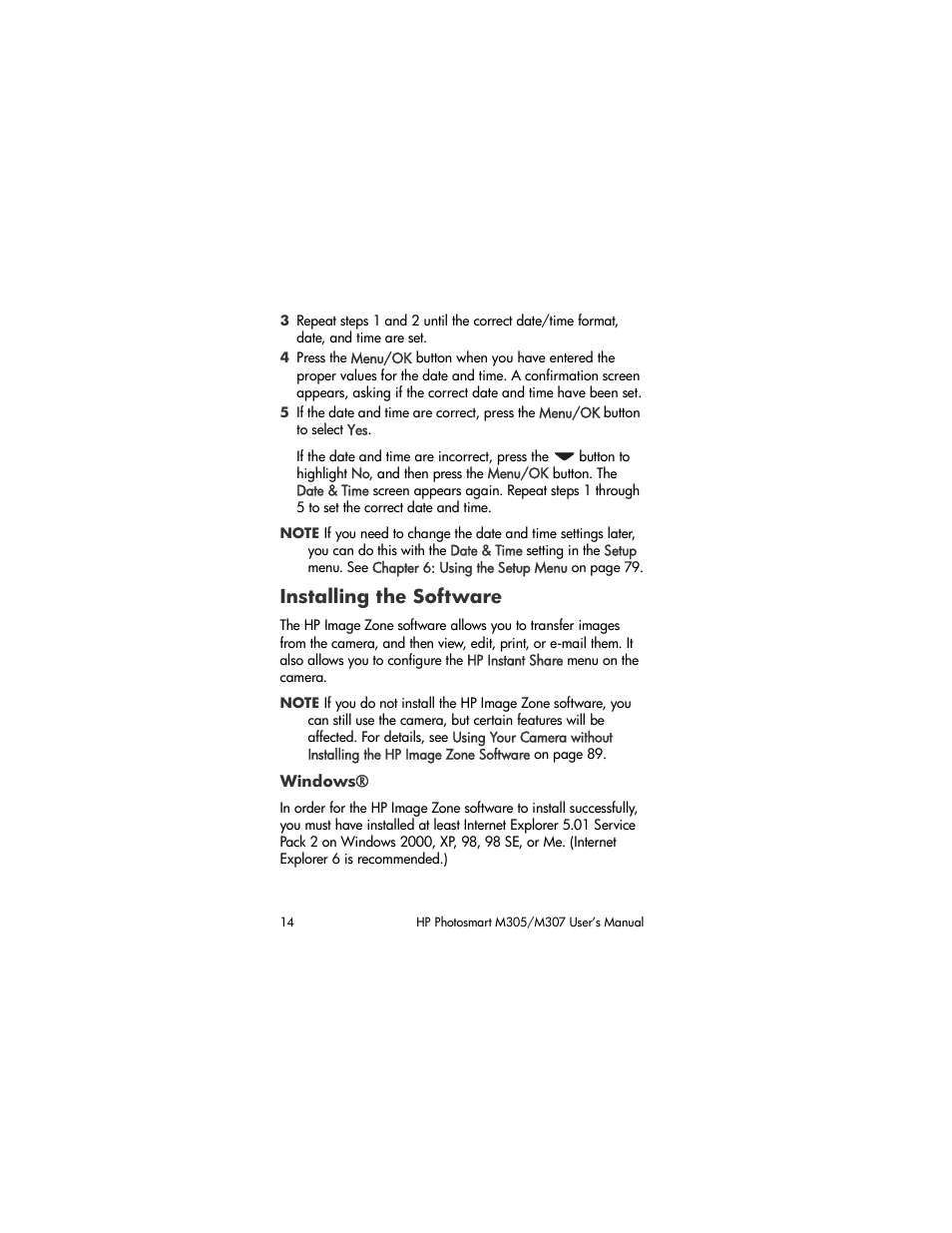 Installing the software, Windows | HP M305/M307 User Manual | Page 14 / 154