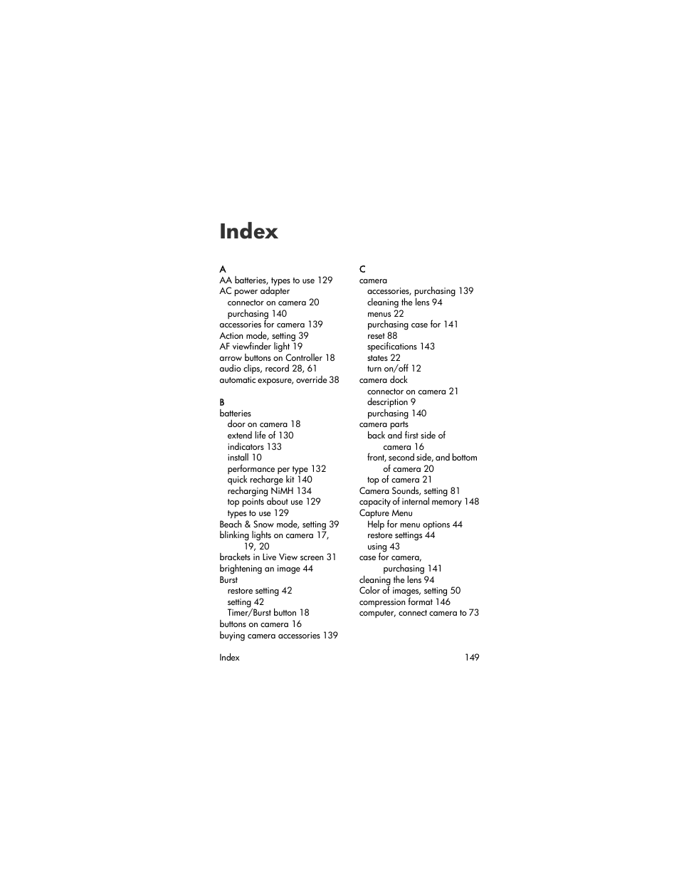 Index | HP M305/M307 User Manual | Page 149 / 154