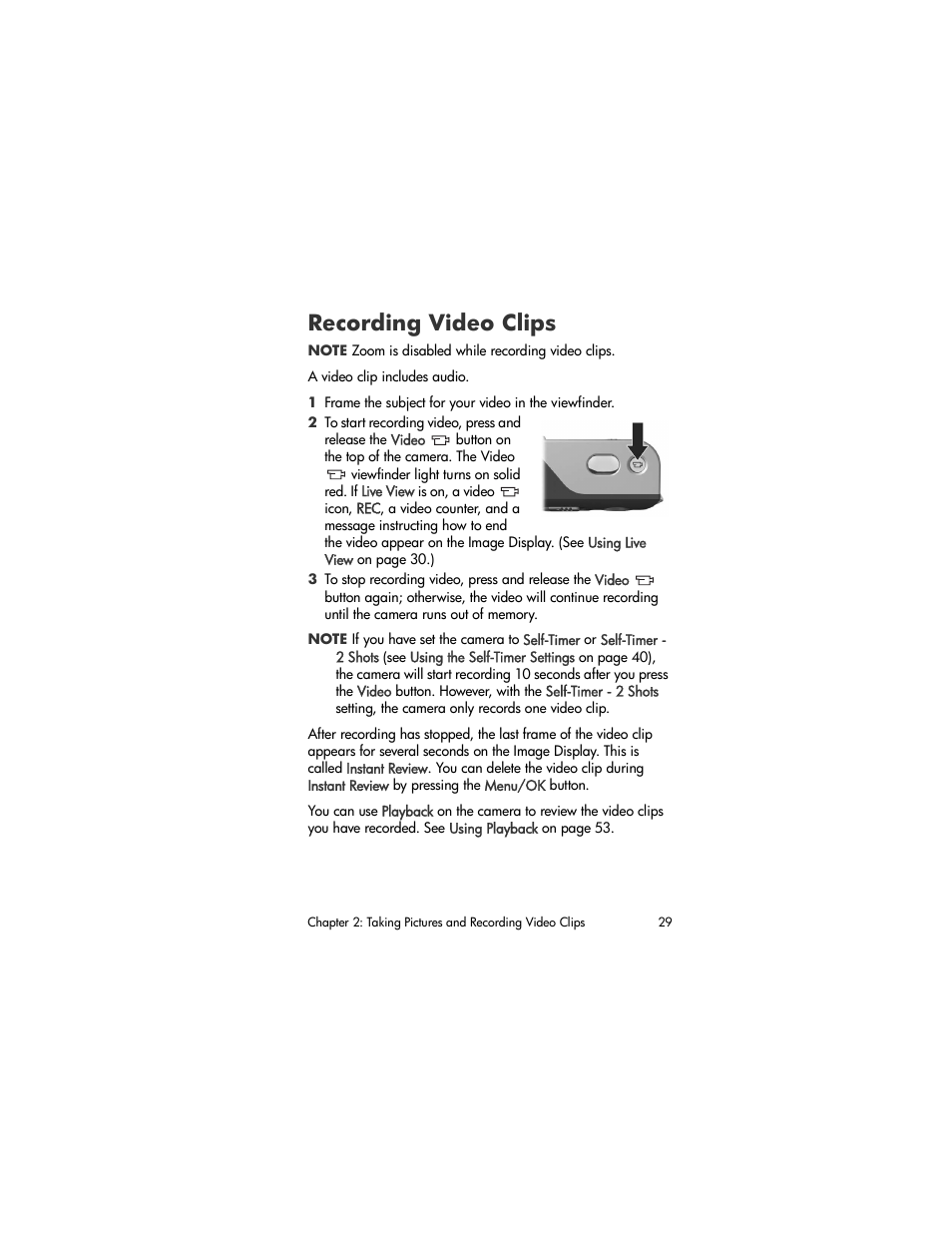 Recording video clips | HP M305/M307 User Manual | Page 29 / 154