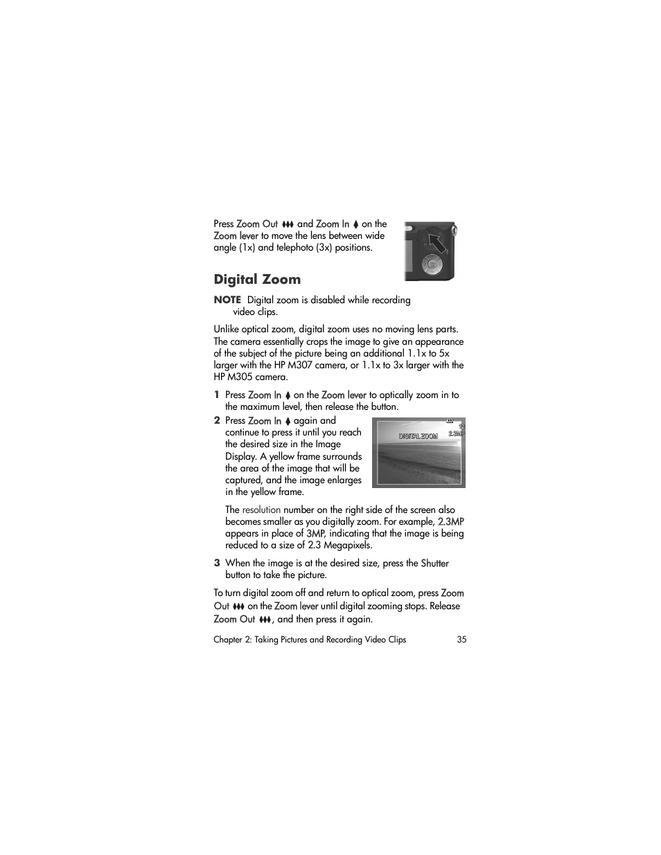Digital zoom | HP M305/M307 User Manual | Page 35 / 154