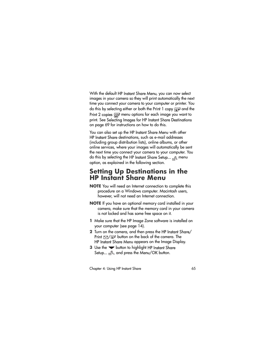 Setting up destinations in the, Hp instant share menu, Setting up destinations in the hp instant | Share menu, Setting up, Destinations in the hp instant share menu | HP M305/M307 User Manual | Page 65 / 154
