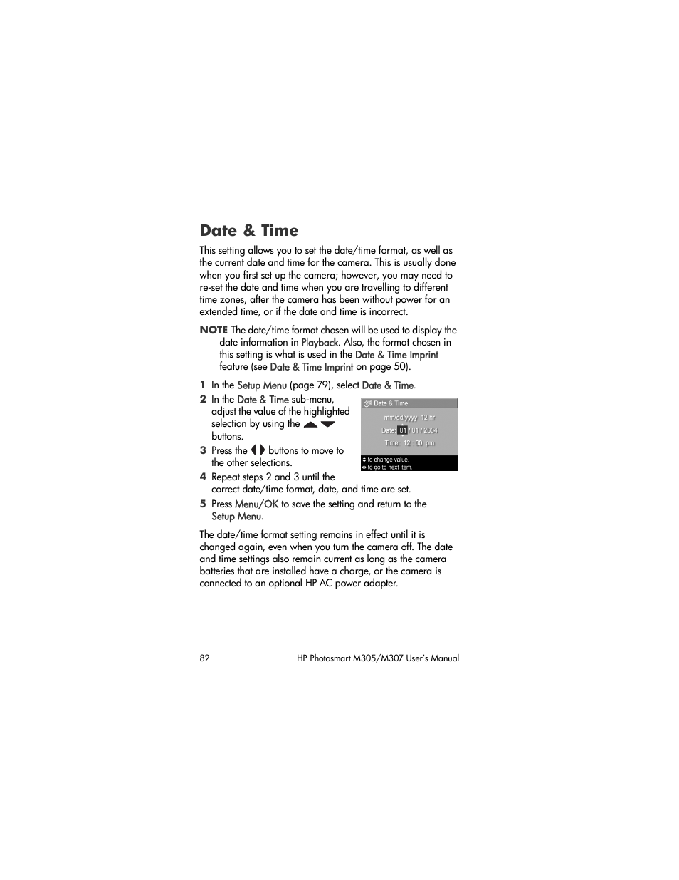 Date & time | HP M305/M307 User Manual | Page 82 / 154