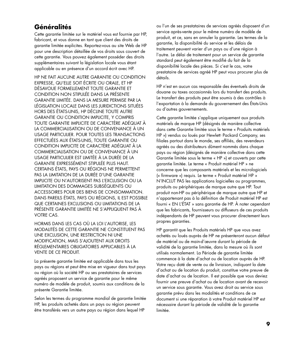 Généralités | HP Pavilion SLC3200N User Manual | Page 9 / 20