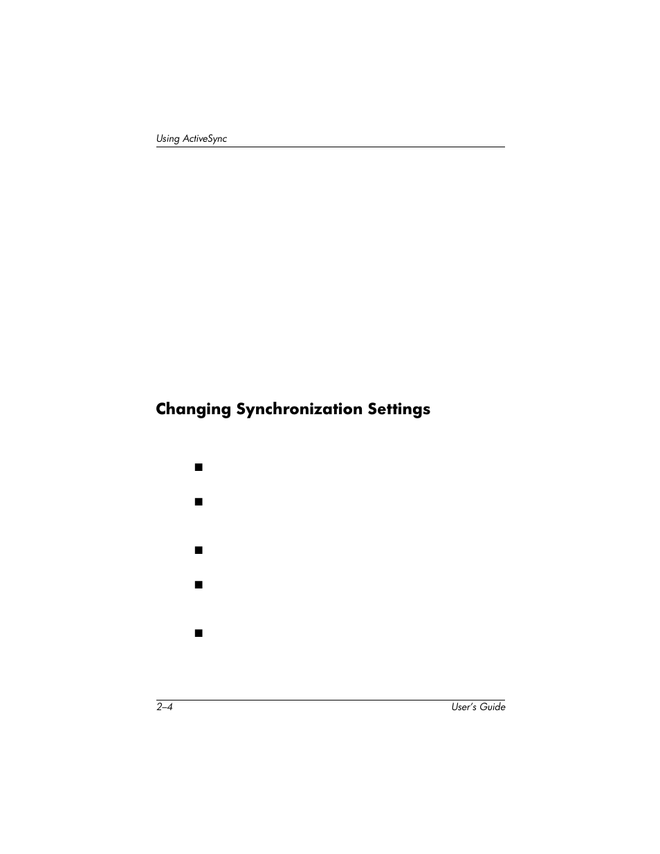 Changing synchronization settings | HP H1940  EN User Manual | Page 24 / 127