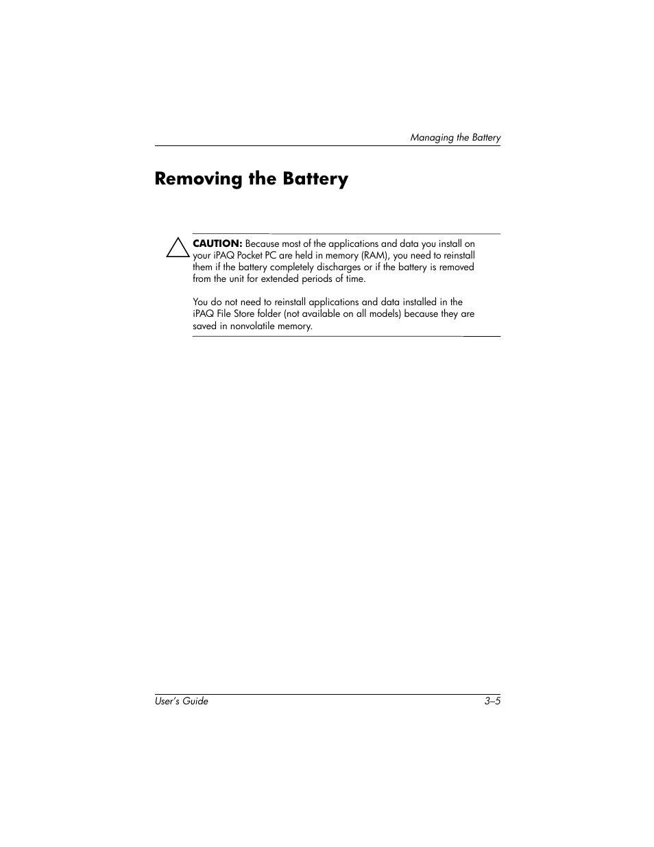 Removing the battery | HP H1940  EN User Manual | Page 33 / 127