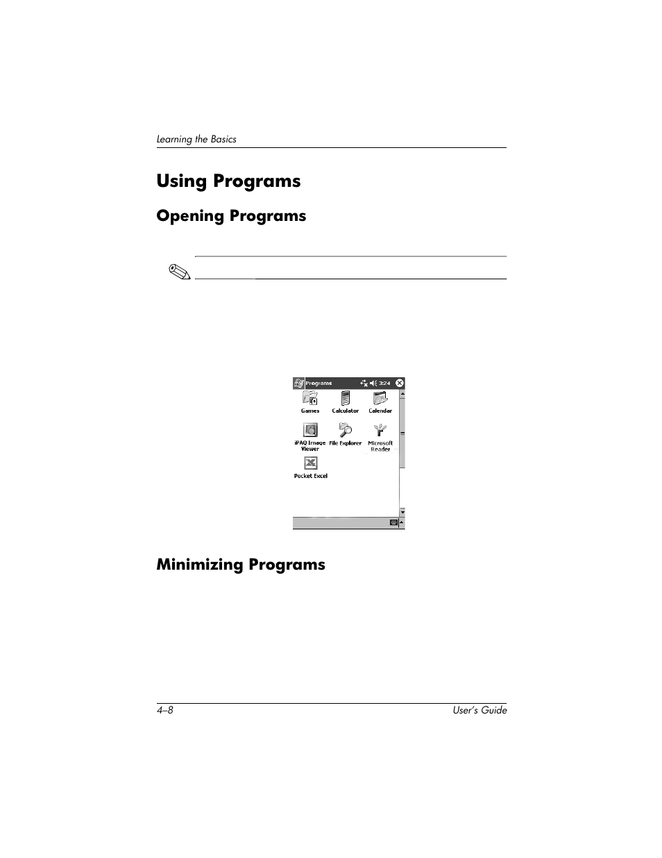 Using programs | HP H1940  EN User Manual | Page 44 / 127