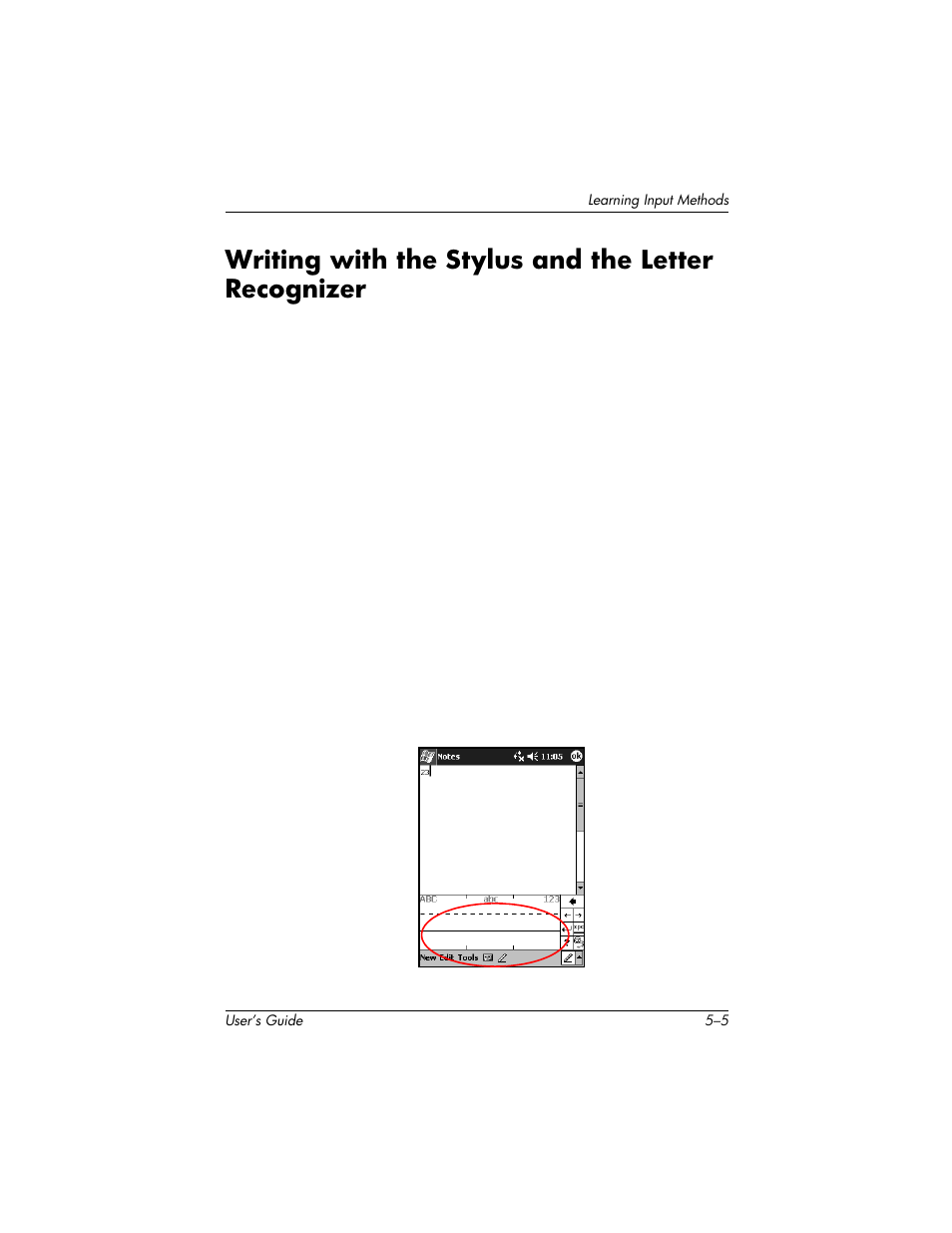 Writing with the stylus and the letter recognizer | HP H1940  EN User Manual | Page 61 / 127
