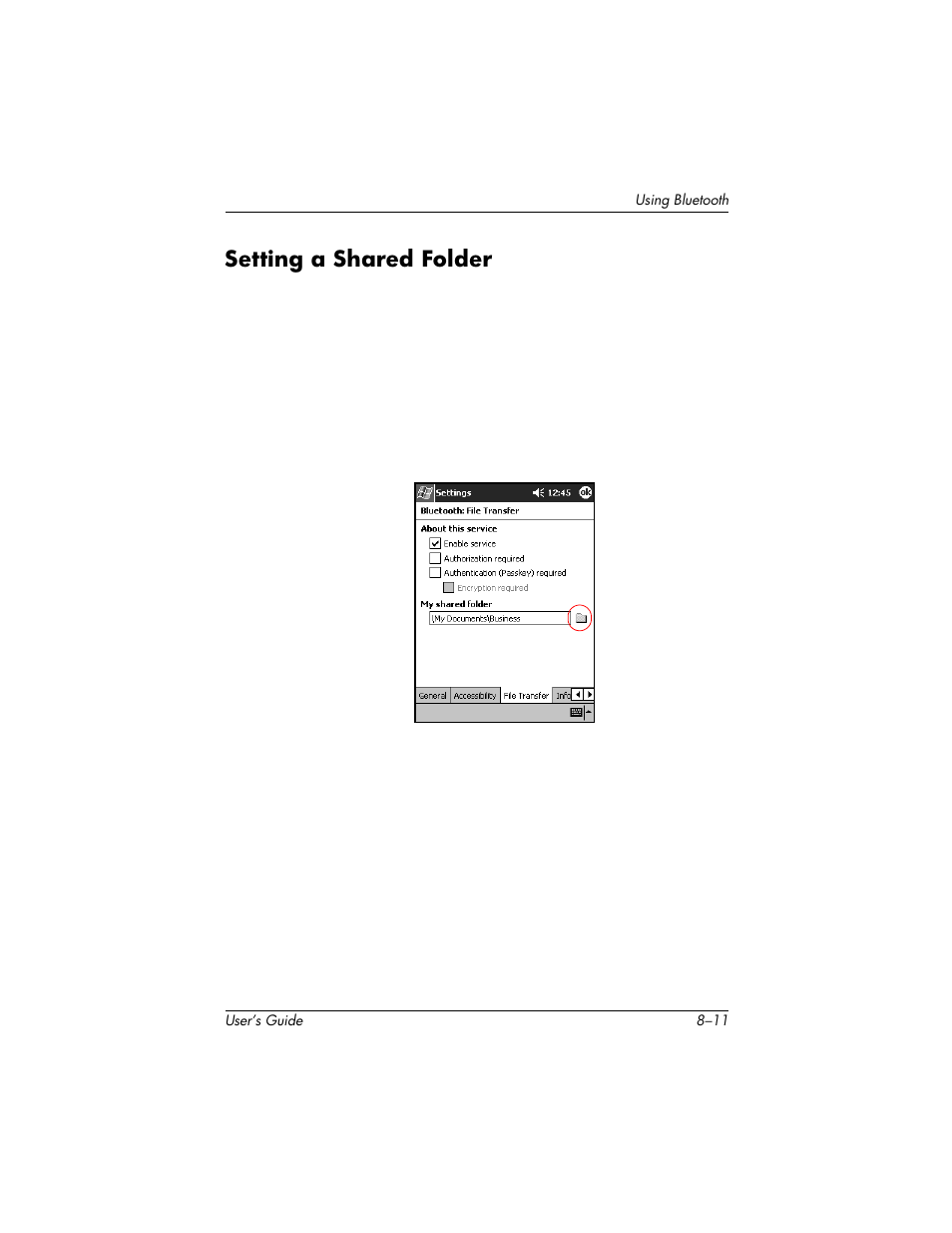 Setting a shared folder | HP H1940  EN User Manual | Page 85 / 127