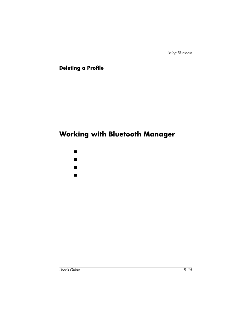 Working with bluetooth manager | HP H1940  EN User Manual | Page 89 / 127