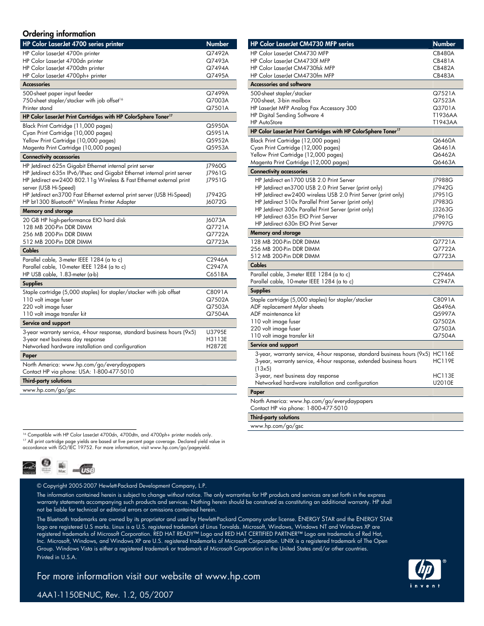 Ordering information | HP 3600 Series User Manual | Page 6 / 6