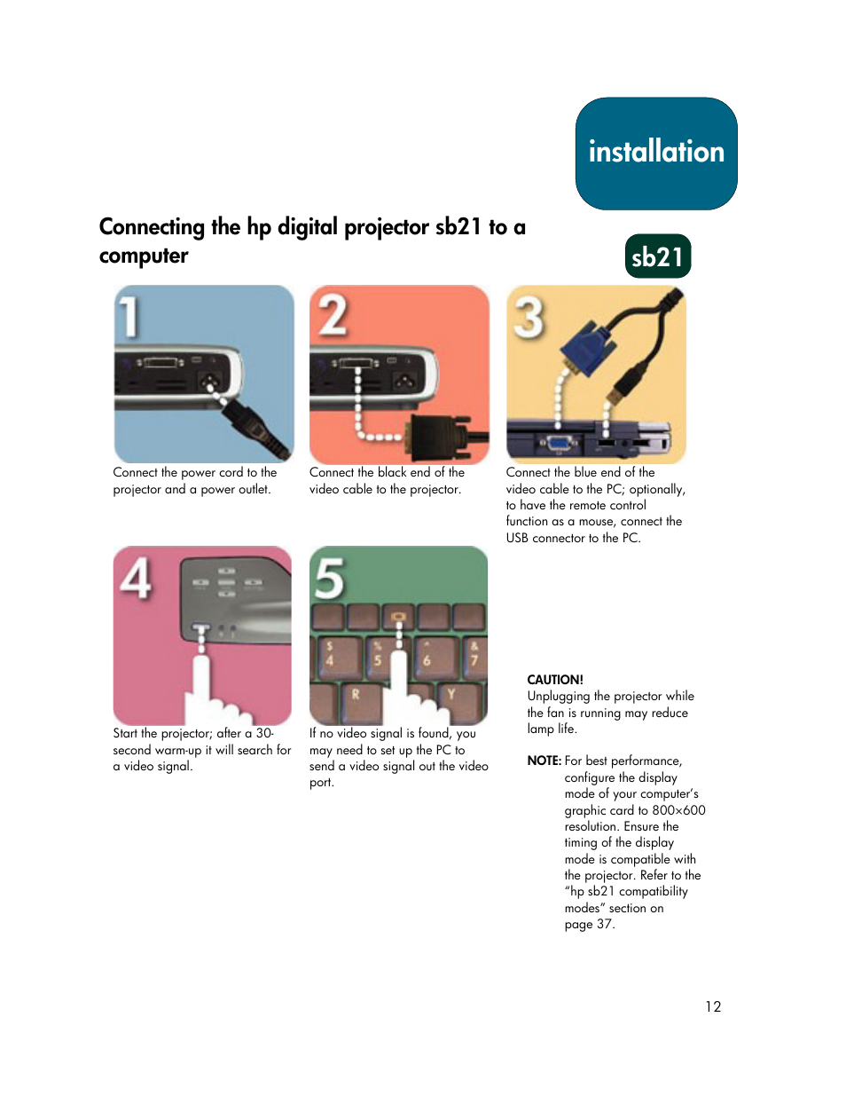 Installation, Sb21 | HP xb31 User Manual | Page 12 / 42