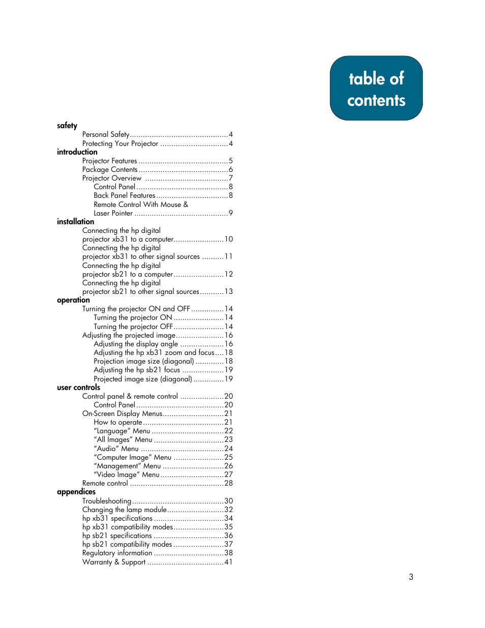 HP xb31 User Manual | Page 3 / 42