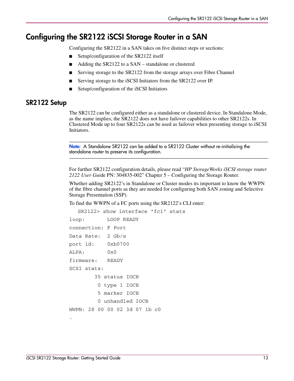 Sr2122 setup | HP ISCSI SR2122 User Manual | Page 13 / 66