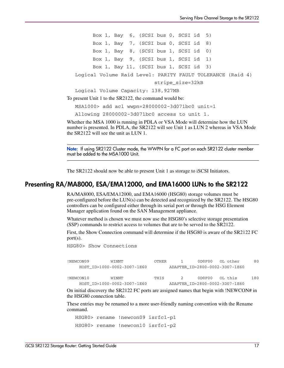 HP ISCSI SR2122 User Manual | Page 17 / 66