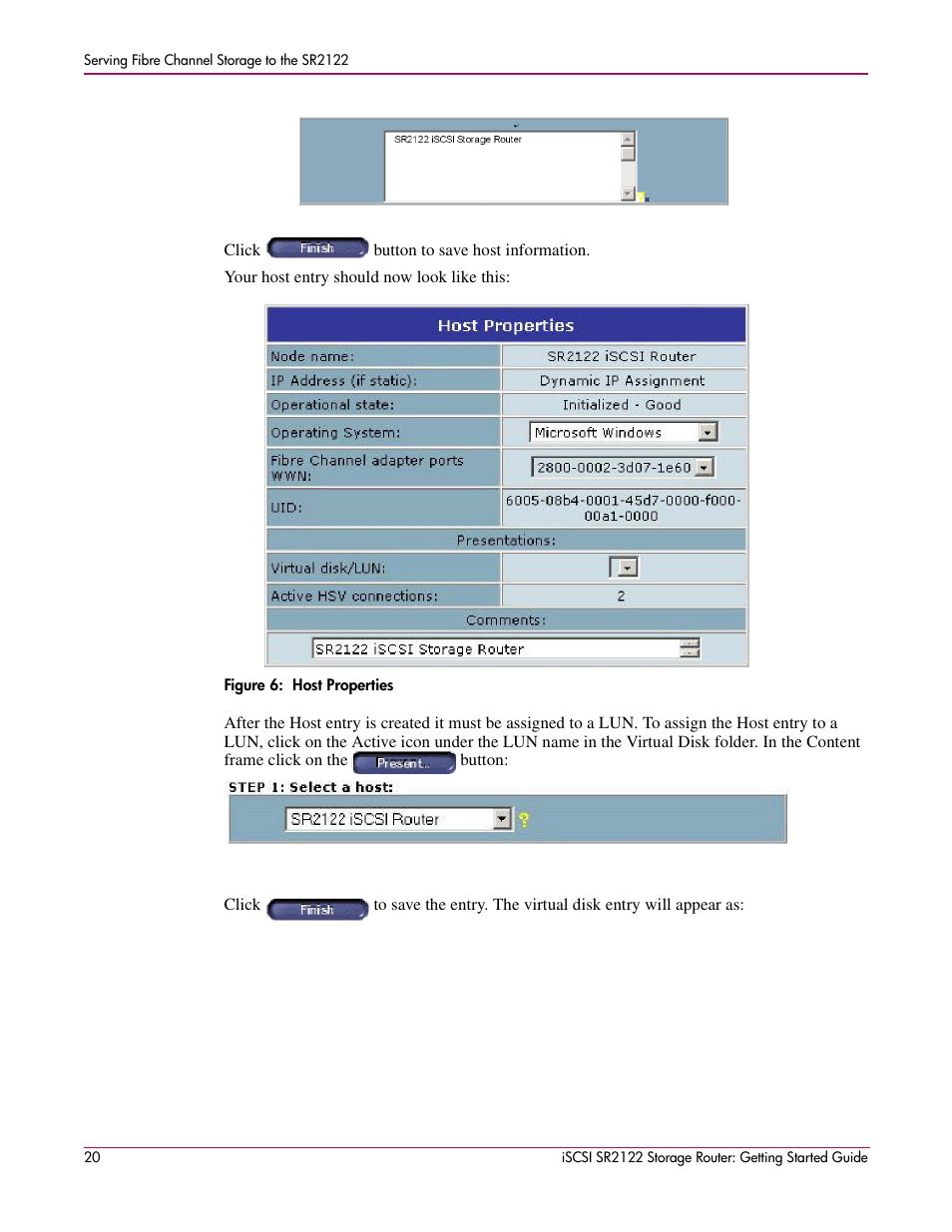 Figure 6: host properties, Figure 6:host properties | HP ISCSI SR2122 User Manual | Page 20 / 66