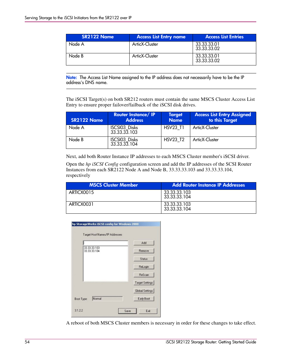 HP ISCSI SR2122 User Manual | Page 54 / 66