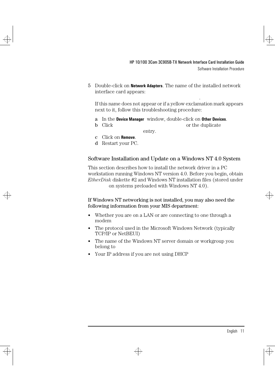 HP 3C905B-TX User Manual | Page 15 / 110