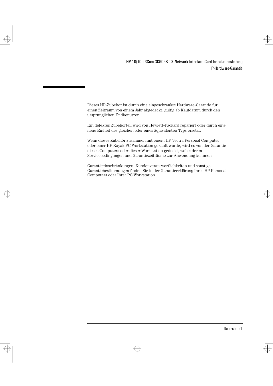 Hp-hardware-garantie | HP 3C905B-TX User Manual | Page 45 / 110