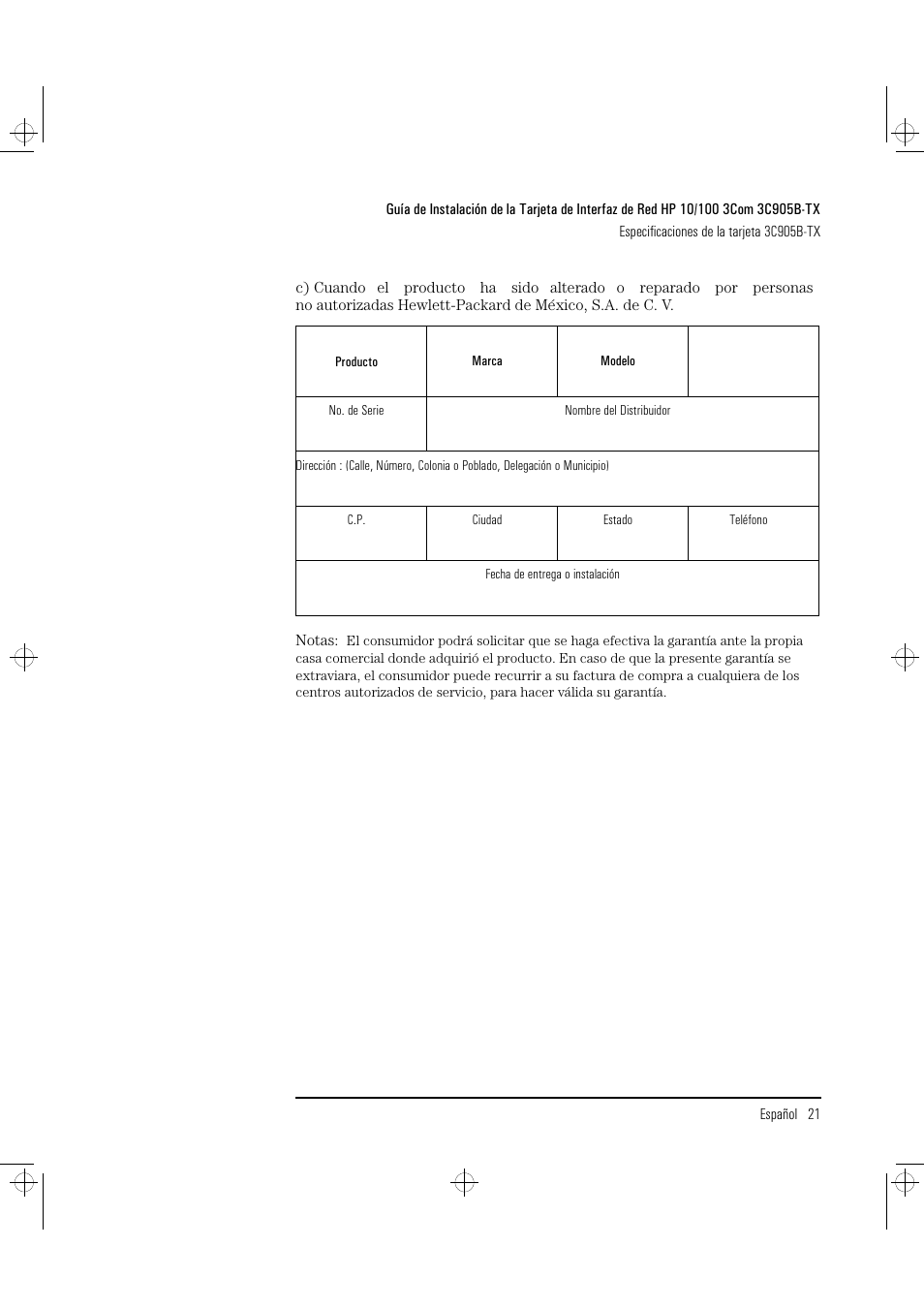 HP 3C905B-TX User Manual | Page 87 / 110