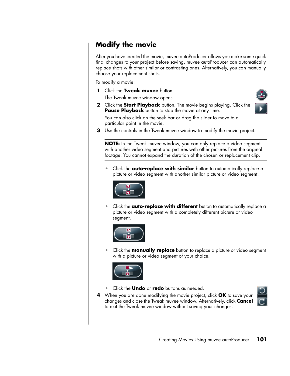 Modify the movie | HP PC User Manual | Page 107 / 120