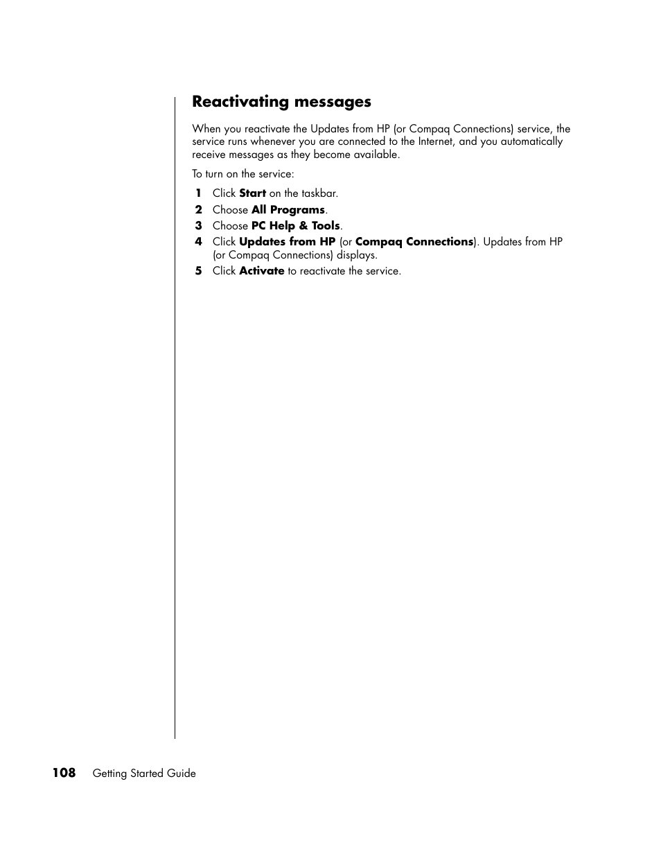 Reactivating messages | HP PC User Manual | Page 114 / 120