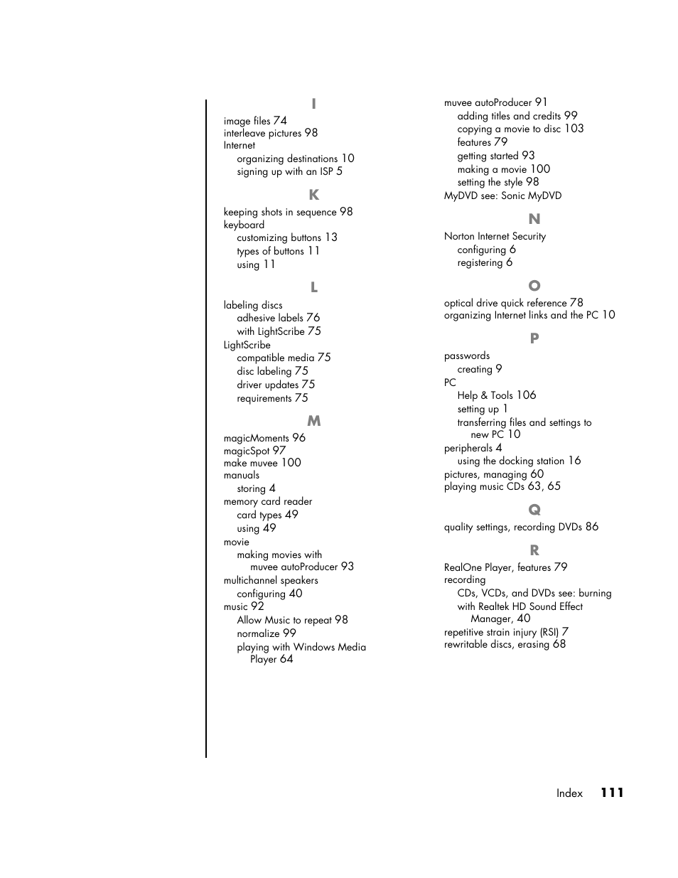HP PC User Manual | Page 117 / 120