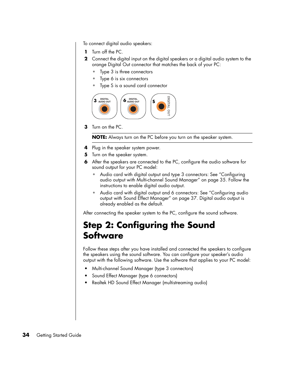 Step 2: configuring the sound software | HP PC User Manual | Page 40 / 120