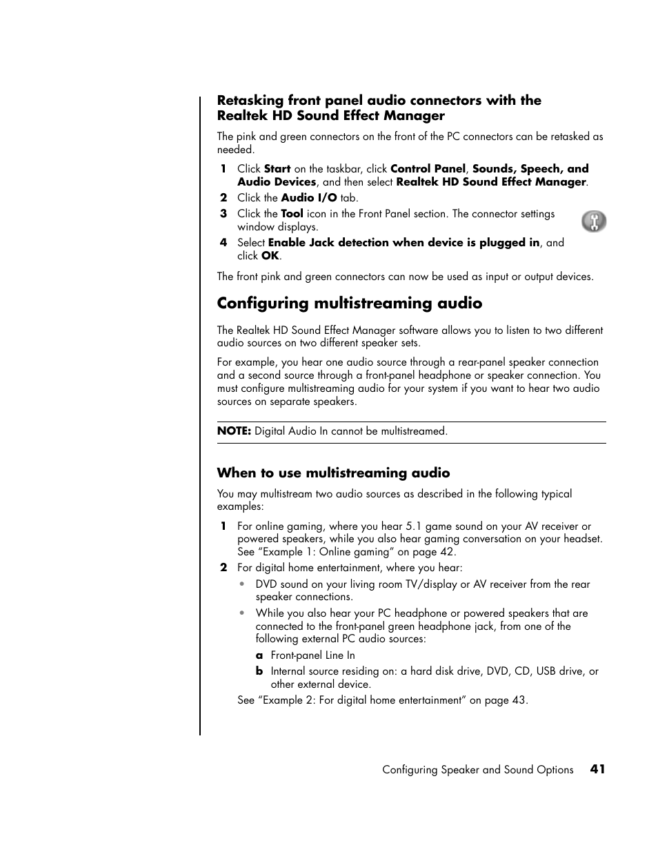 Configuring multistreaming audio | HP PC User Manual | Page 47 / 120