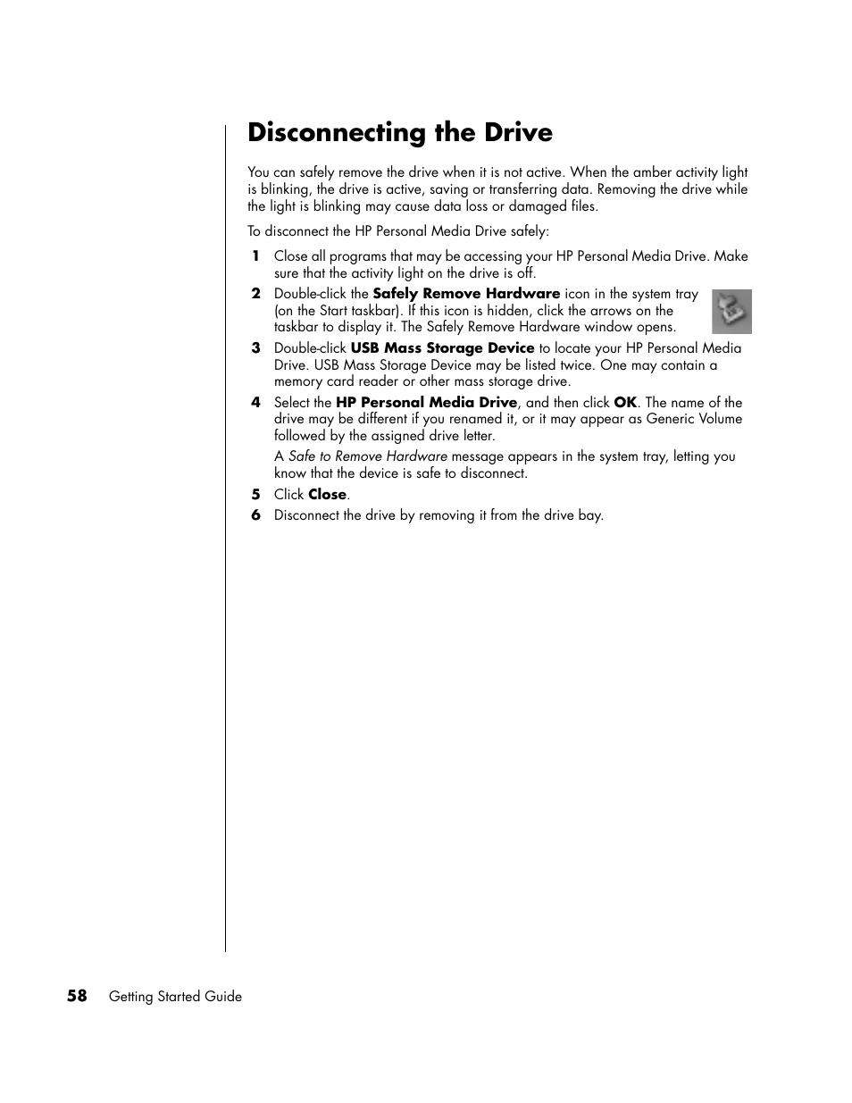 Disconnecting the drive | HP PC User Manual | Page 64 / 120