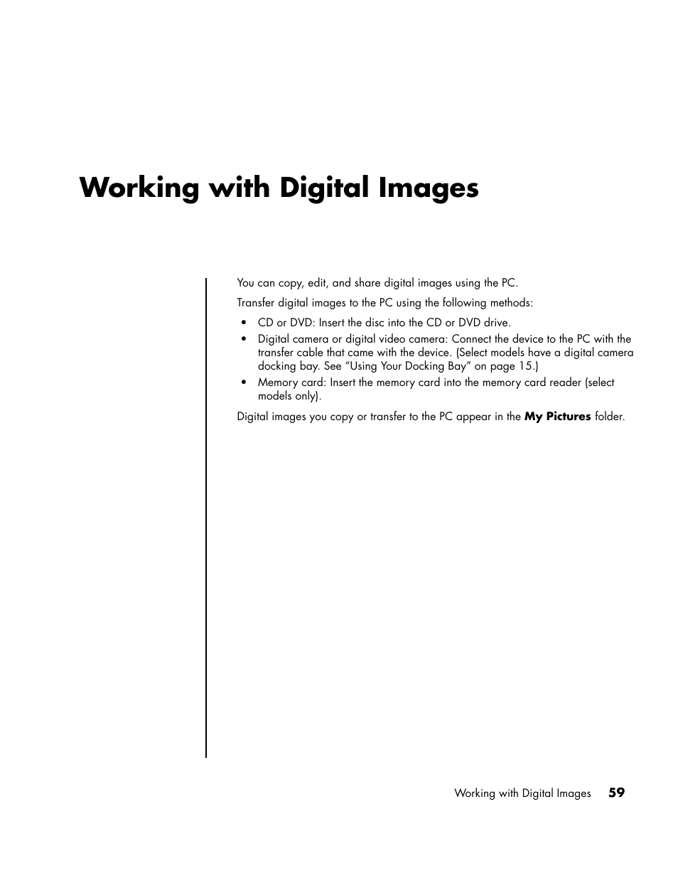 Working with digital images | HP PC User Manual | Page 65 / 120