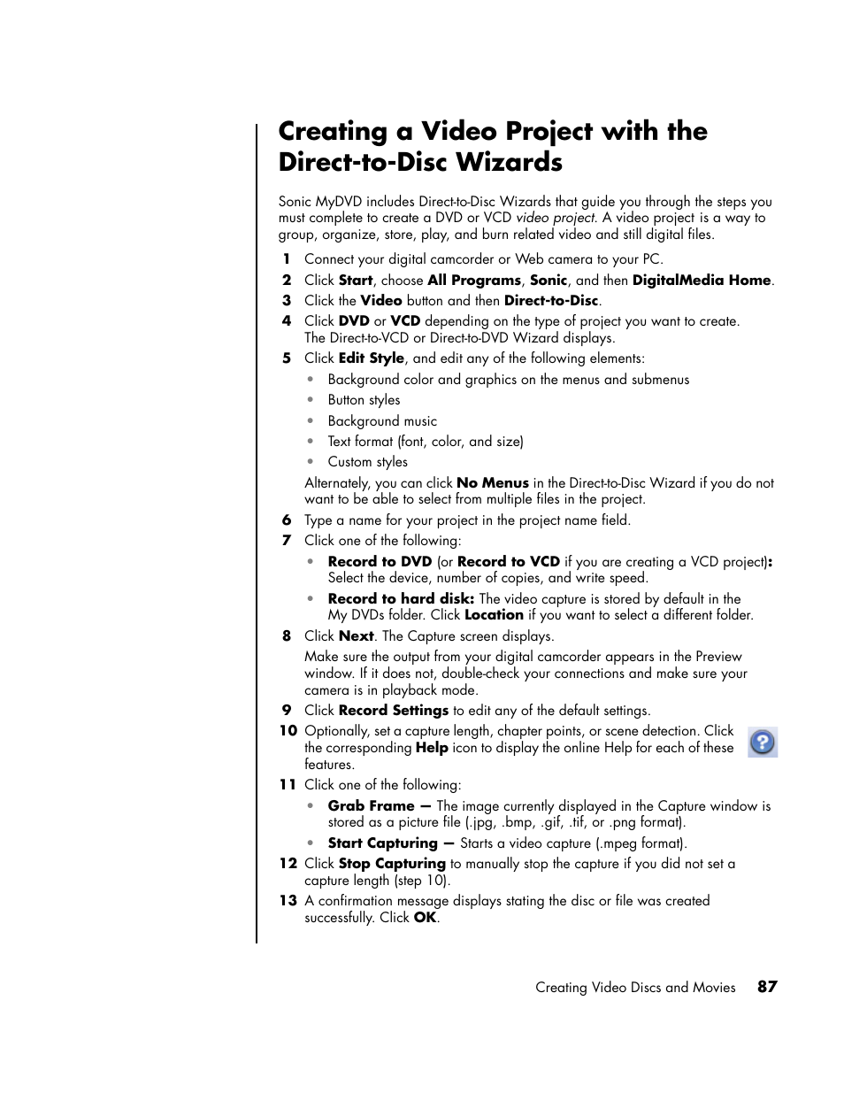 Ing in “creating a video project with | HP PC User Manual | Page 93 / 120