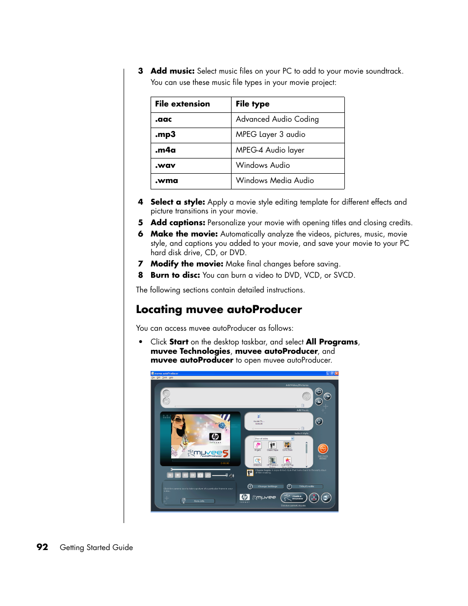 Locating muvee autoproducer | HP PC User Manual | Page 98 / 120