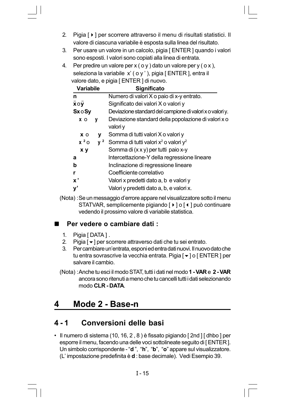 4mode 2 - base-n, 4 - 1 conversioni delle basi | CITIZEN SRP-280 User Manual | Page 102 / 200
