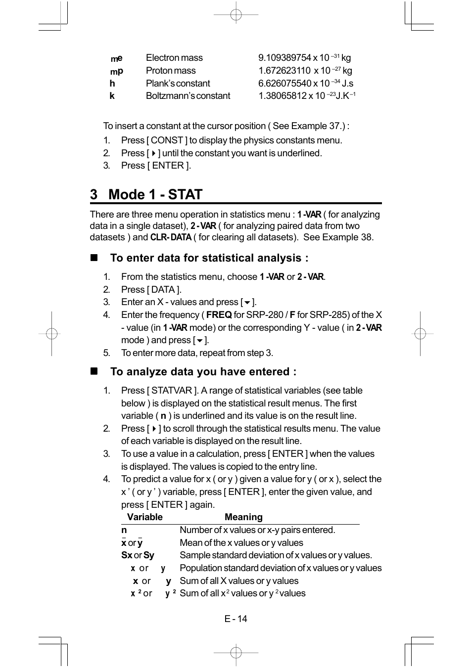 3 mode 1 - stat | CITIZEN SRP-280 User Manual | Page 16 / 200