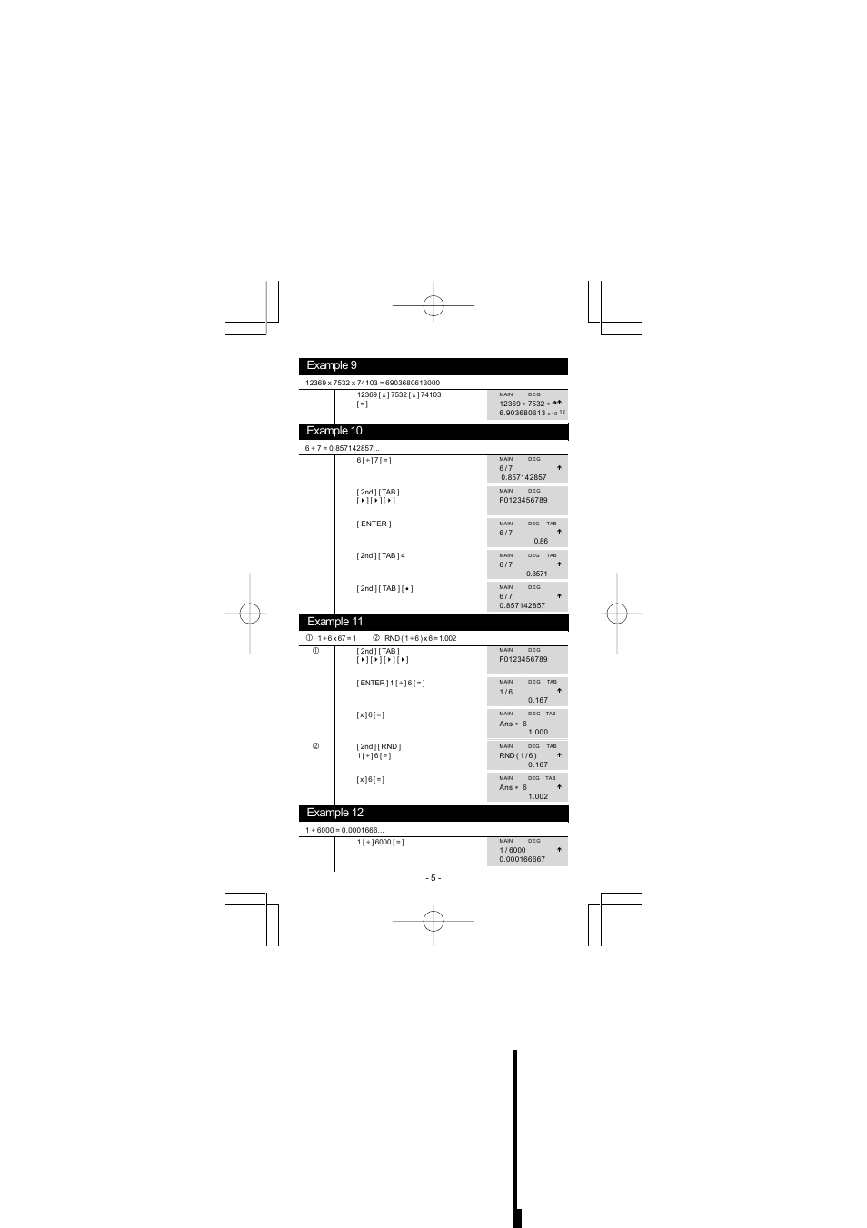 Example 9, Example 10, Example 11 | Example 12 | CITIZEN SRP-280 User Manual | Page 185 / 200