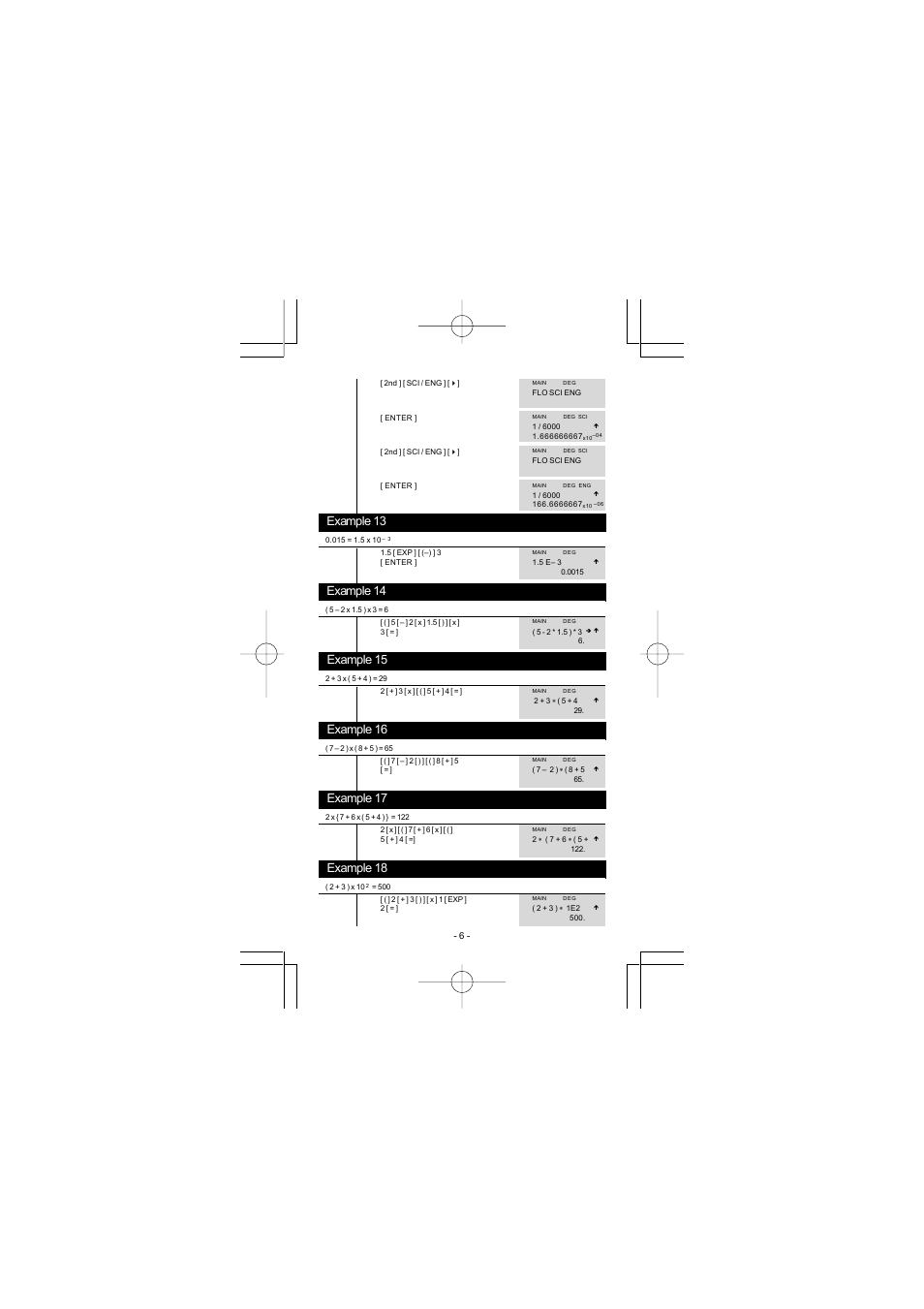 Example 13, Example 14, Example 15 | Example 16, Example 17, Example 18 | CITIZEN SRP-280 User Manual | Page 186 / 200
