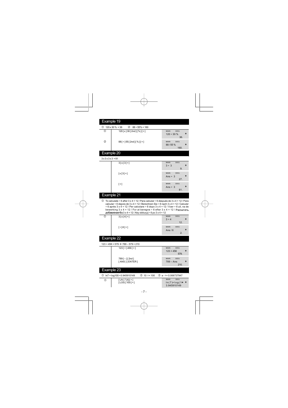 Example 19, Example 20, Example 21 | Example 22, Example 23 | CITIZEN SRP-280 User Manual | Page 187 / 200