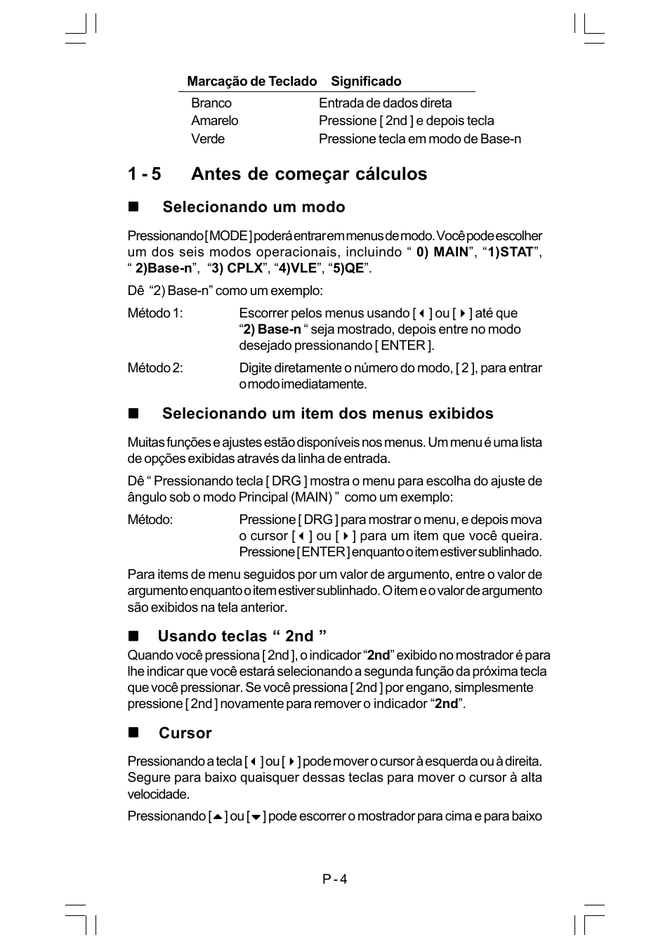 1 - 5 antes de começar cálculos | CITIZEN SRP-280 User Manual | Page 39 / 200