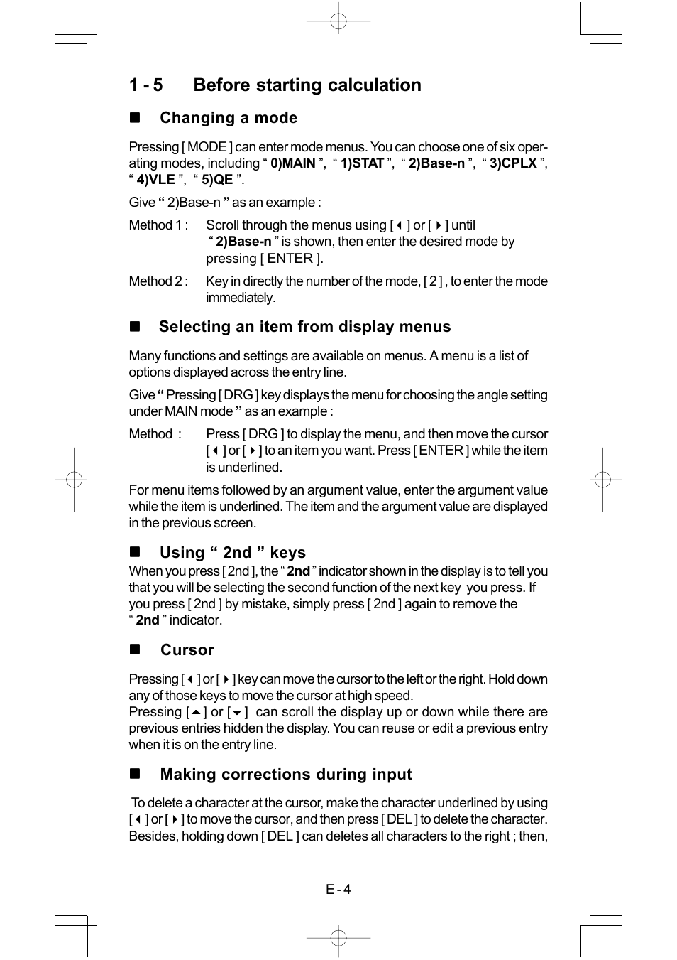 1 - 5 before starting calculation | CITIZEN SRP-280 User Manual | Page 6 / 200