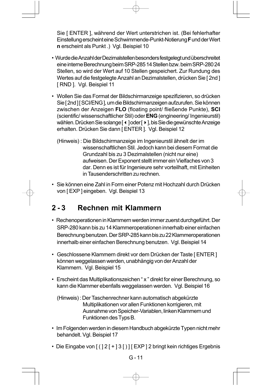 2 - 3 rechnen mit klammern | CITIZEN SRP-280 User Manual | Page 63 / 200