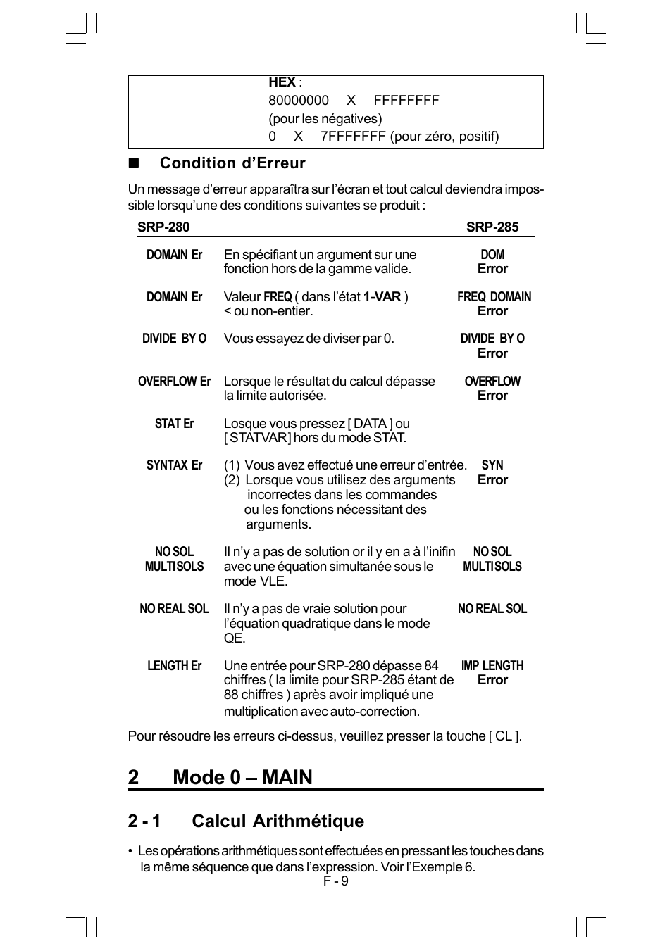 2mode 0 – main, 2 - 1 calcul arithmétique | CITIZEN SRP-280 User Manual | Page 79 / 200