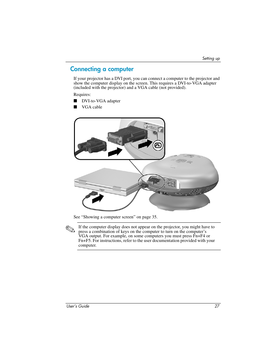 Connecting a computer | HP ep7100 Series User Manual | Page 27 / 84