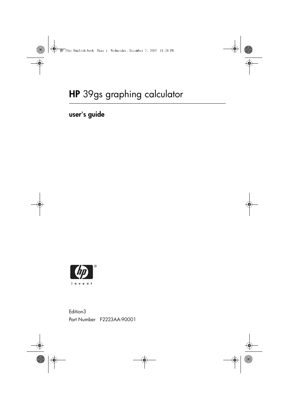 HP 39gs User Manual | 314 pages