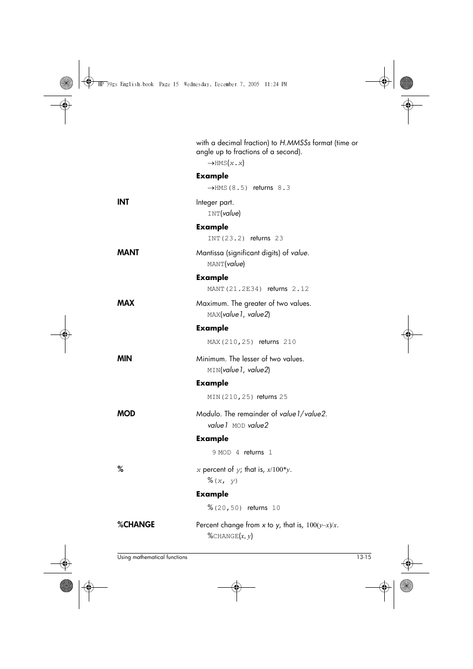 HP 39gs User Manual | Page 167 / 314